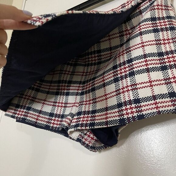 Forever 21 red white plaid tweed knit mini skort skirt size US 27 - Picture 4 of 6